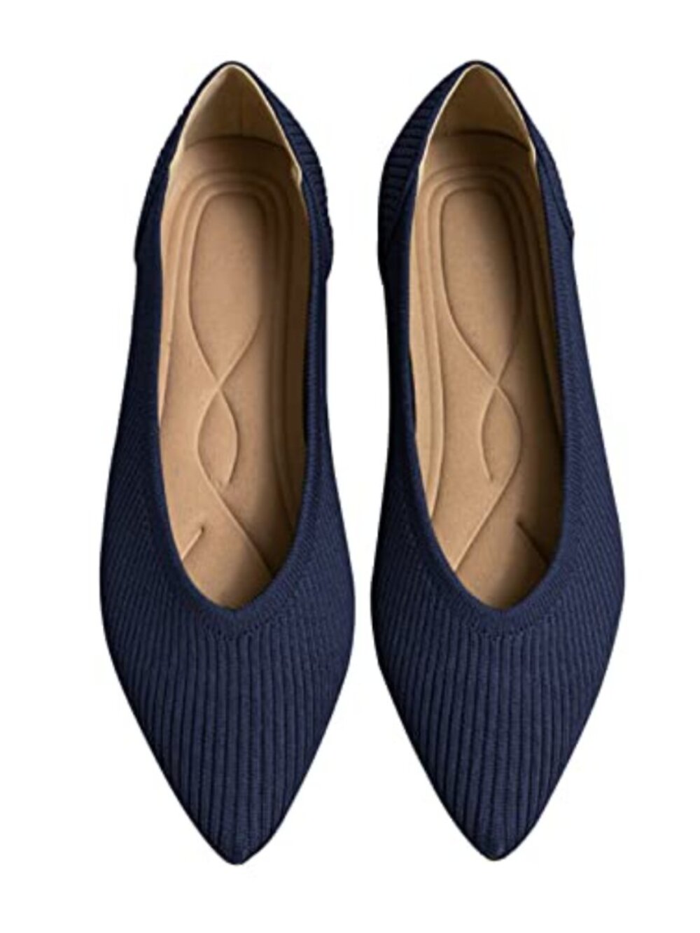 Women's Knit Ballet Flats Pointed Toe Slip On Dressy Comfortable